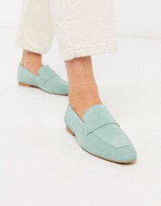 ASOS DESIGN Motion suede loafers in mint-Green