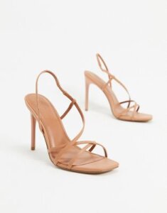 ASOS DESIGN Notorious strappy heeled sandals in beige