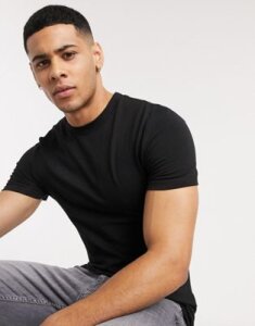 ASOS DESIGN organic muscle fit t-shirt with crew neck in black