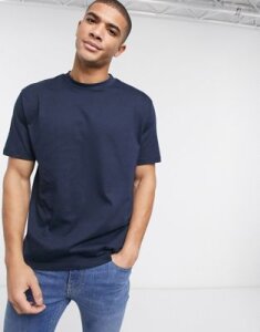 ASOS DESIGN organic relaxed t-shirt with crew neck in navy