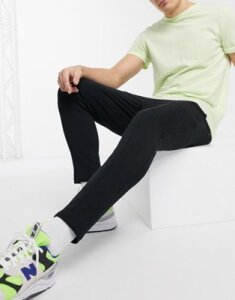 ASOS DESIGN organic smart skinny sweatpants with pin tuck front in black