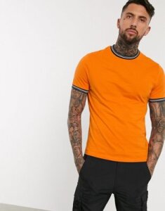 ASOS DESIGN organic t-shirt with tipping in orange