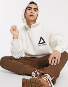 ASOS DESIGN oversized hoodie with triangle print in white
