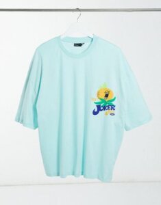 ASOS DESIGN oversized t-shirt with fruit chest print in blue