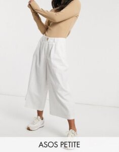 ASOS DESIGN Petite clean linen culottes-White