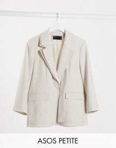 ASOS DESIGN Petite double layered jacket in natural-Beige