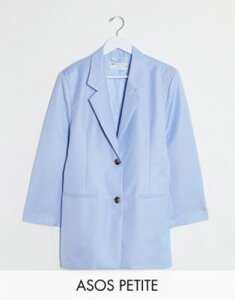 ASOS DESIGN Petite extreme dad suit blazer-Blue