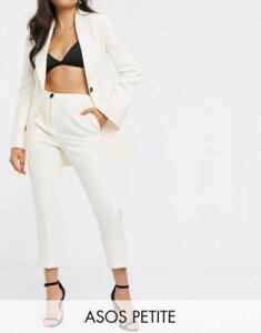 ASOS DESIGN Petite pop slim suit pants in ivory-White