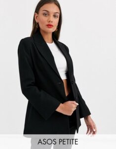 ASOS DESIGN Petite pop suit blazer in black