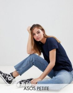 ASOS DESIGN Petite ultimate t-shirt with crew neck in navy