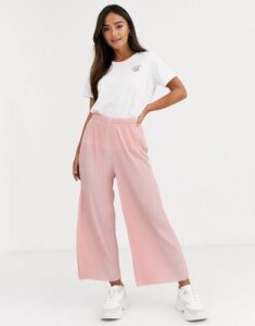 ASOS DESIGN plisse culotte pants-Pink