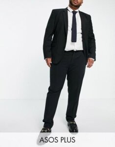 ASOS DESIGN Plus super skinny suit pants in four way stretch in black