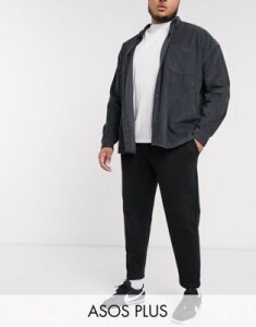 ASOS DESIGN Plus tapered sweatpants with pleats in black