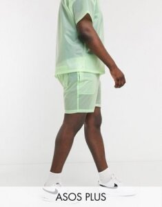 ASOS DESIGN Plus two-piece shorts in sheer green
