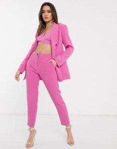 ASOS DESIGN pop slim suit pants in pink
