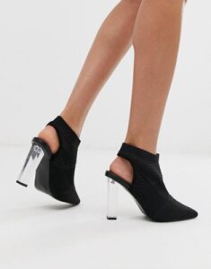 ASOS DESIGN Posey knitted high heels-Black