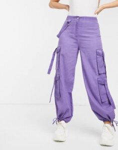 ASOS DESIGN purple oil wash combat with strapping