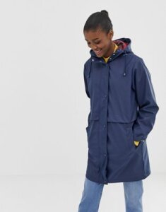 ASOS DESIGN raincoat with brushed check lining-Blue