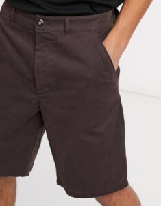 ASOS DESIGN relaxed skater chino shorts in brown