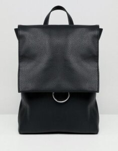 ASOS DESIGN ring flap backpack-Black