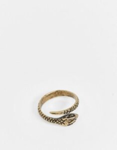 ASOS DESIGN ring with wrap around snake in burnished gold tone