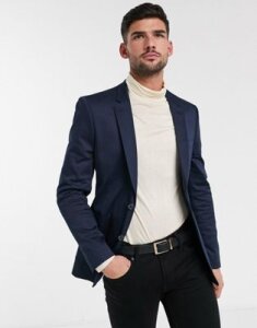 ASOS DESIGN skinny blazer in navy cotton