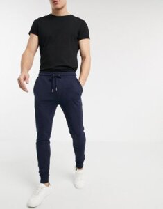 ASOS DESIGN skinny lightweight sweatpants in navy
