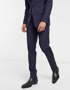ASOS DESIGN skinny tuxedo suit pants in navy