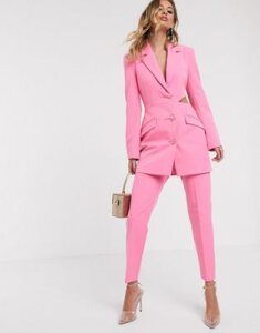 ASOS DESIGN slim fancy suit pants-Pink