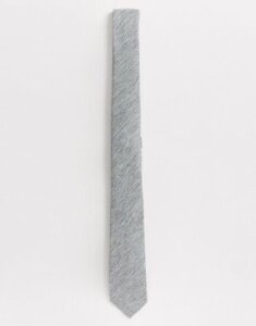 ASOS DESIGN slim textured tie in gray