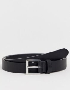 ASOS DESIGN smart skinny belt in black faux leather
