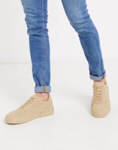 ASOS DESIGN sneakers in stone with chunky sole