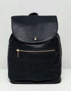 ASOS DESIGN soft backpack with zip detail-Black