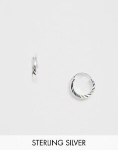 ASOS DESIGN sterling silver hoop earrings with twisted detail