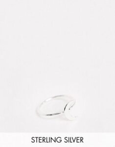 ASOS DESIGN sterling silver pinky ring with moon