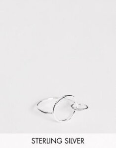 ASOS DESIGN sterling silver ring with linked open circles