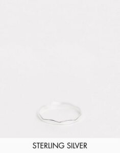 ASOS DESIGN sterling silver ring with pinched detail
