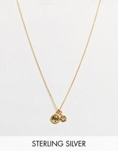 ASOS DESIGN sterling silver with gold plate necklace with mini coin pendants