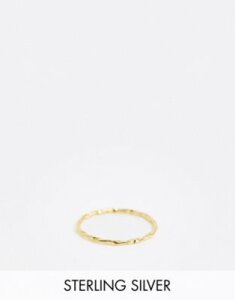 ASOS DESIGN sterling silver with gold plate ring in twist design