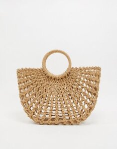 ASOS DESIGN straw basket bag-Multi