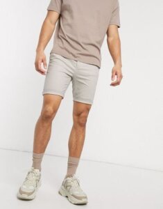 ASOS DESIGN super skinny chino shorts in beige