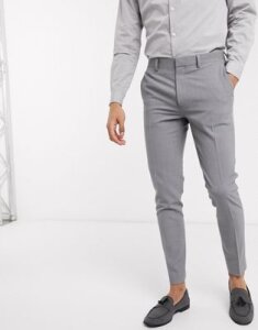 ASOS DESIGN super skinny suit pants in four way stretch in mid gray