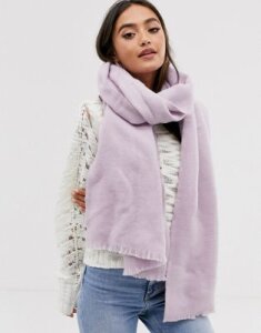 ASOS DESIGN supersoft long woven scarf with raw edge-Purple
