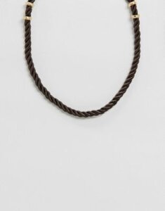 ASOS DESIGN t bar necklace with rope and bamboo design in gold tone
