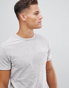 ASOS DESIGN t-shirt with pocket in towelling-Gray