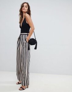 ASOS DESIGN tailored stripe statement wide leg pants-Multi