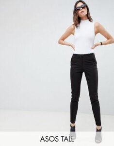 ASOS DESIGN Tall cigarette pants with belt-Black