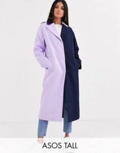 ASOS DESIGN Tall color block coat-Multi