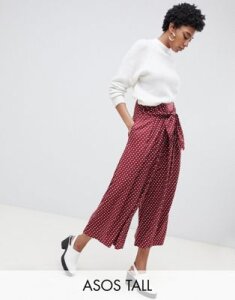 ASOS DESIGN Tall culottes in spot-Red