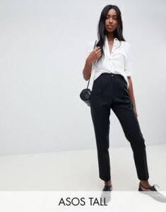 ASOS DESIGN Tall elasticated clean tapered pants-Black